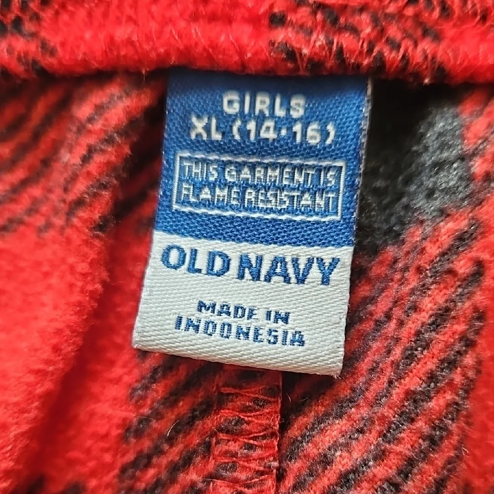 Old Navy Red and Black Plaid Pajama Bottoms Girls XL 14-16
